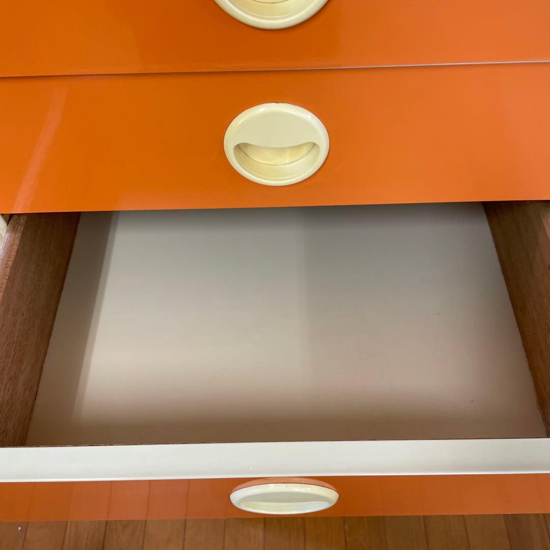 昭和レトロ　タンス　オレンジ　7段