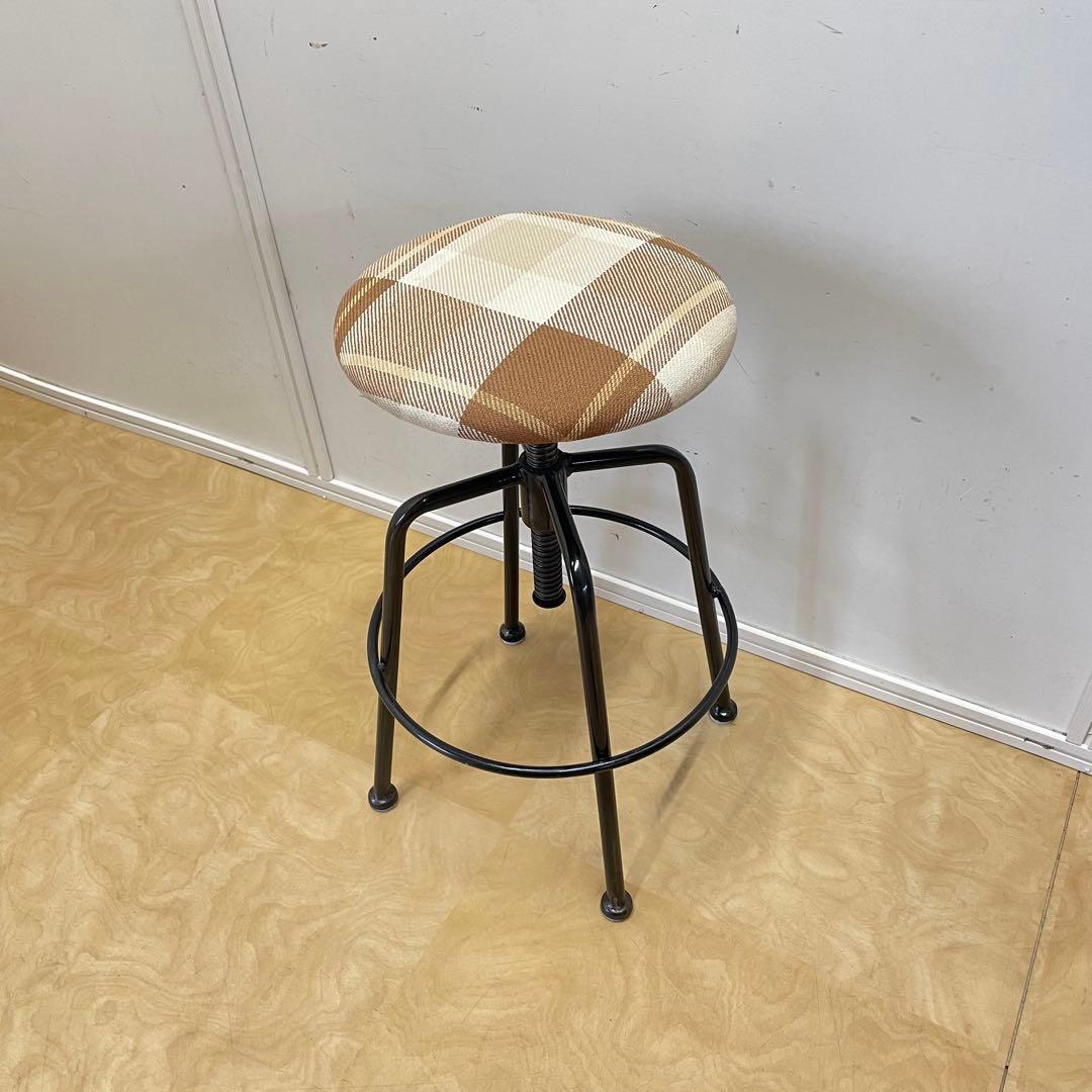 関家具 回転スツール クラッシュゲート 椅子 丸イス チェア アイアン 鉄脚