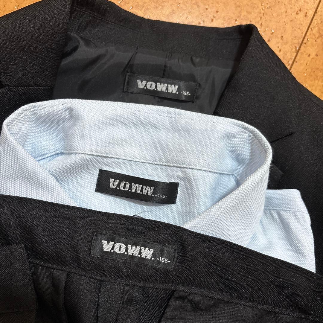極美品　voww　165A 卒服　ブラック　スーツセット5点　タキヒョー　黒