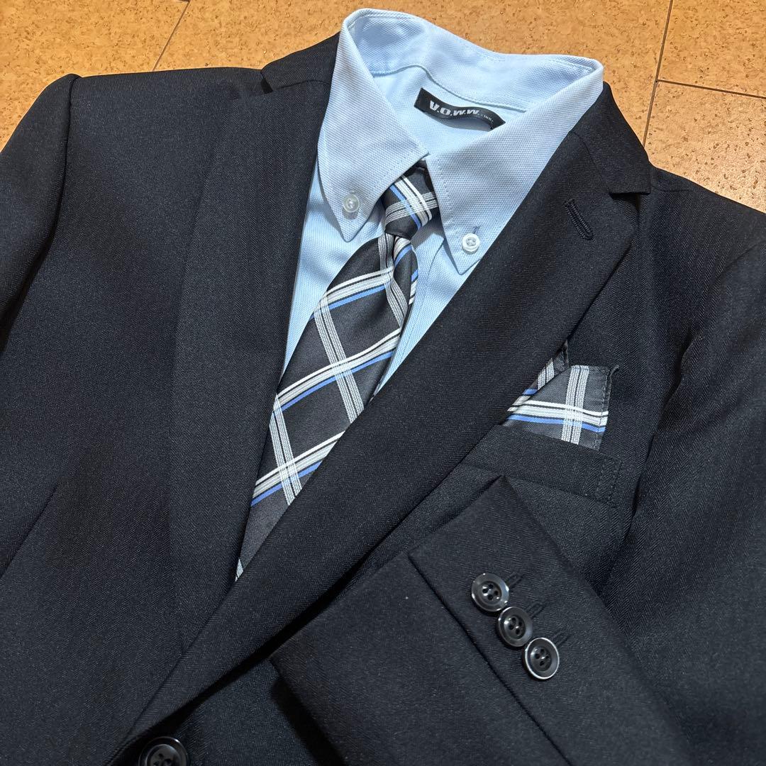 極美品　voww　165A 卒服　ブラック　スーツセット5点　タキヒョー　黒
