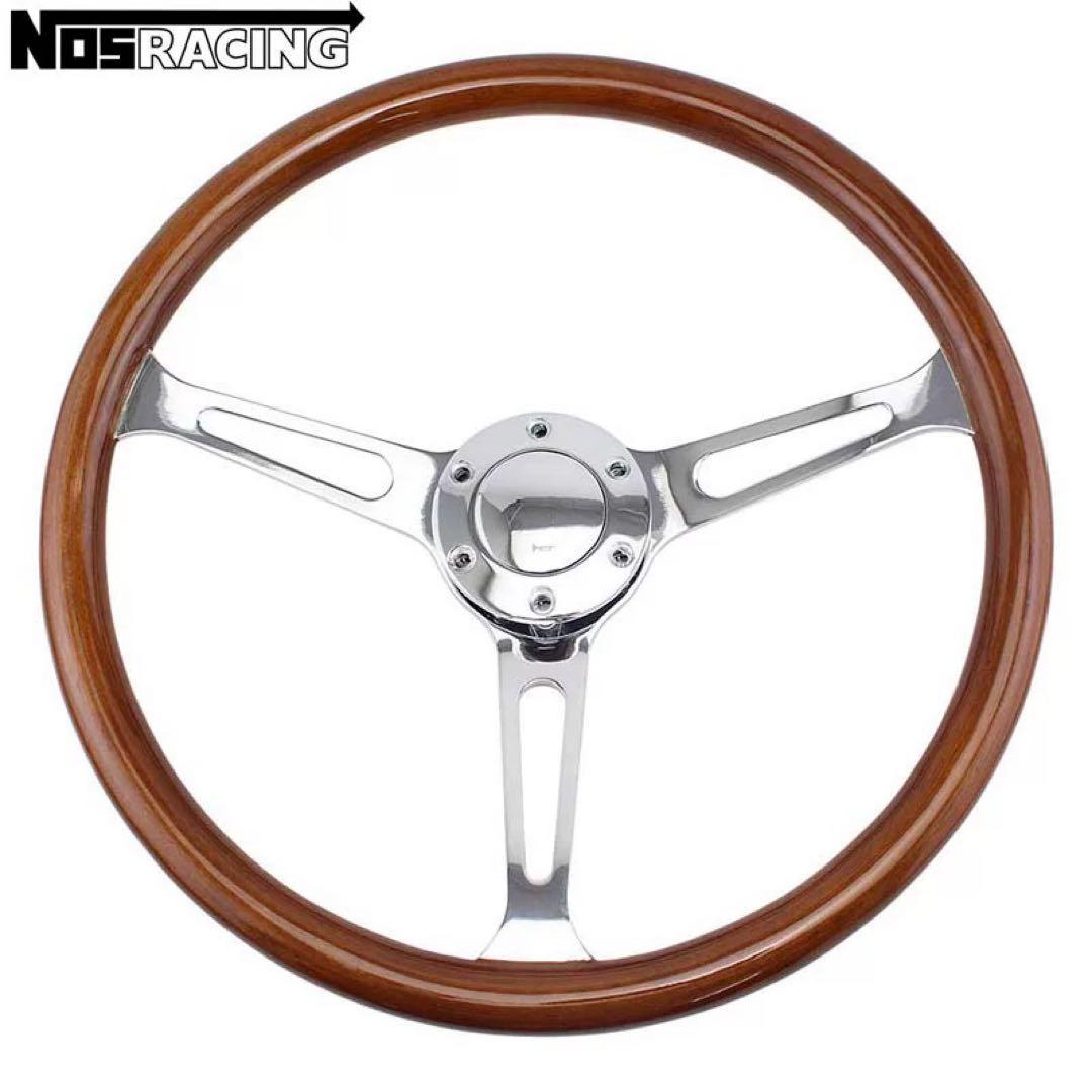 NARDI ナルディクラシックポリッシュウッドステアリング車ハンドル15センチ