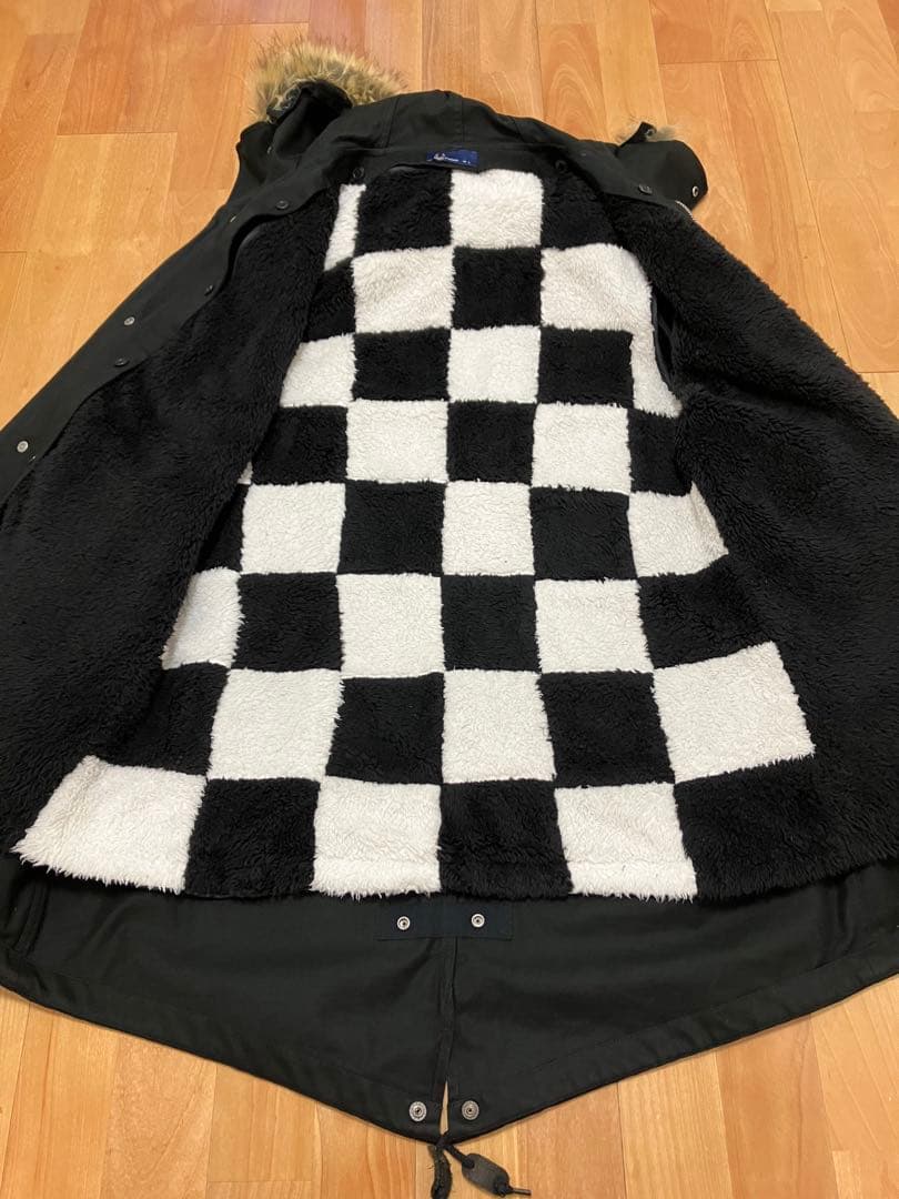 フレッドペリー　モッズコート　ファー、ライナー付き　ブラック