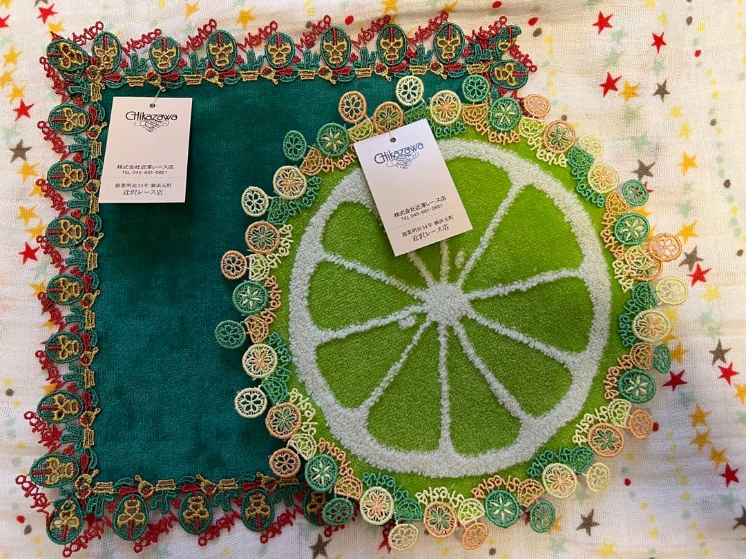 近沢レース　タオルハンカチ　新品