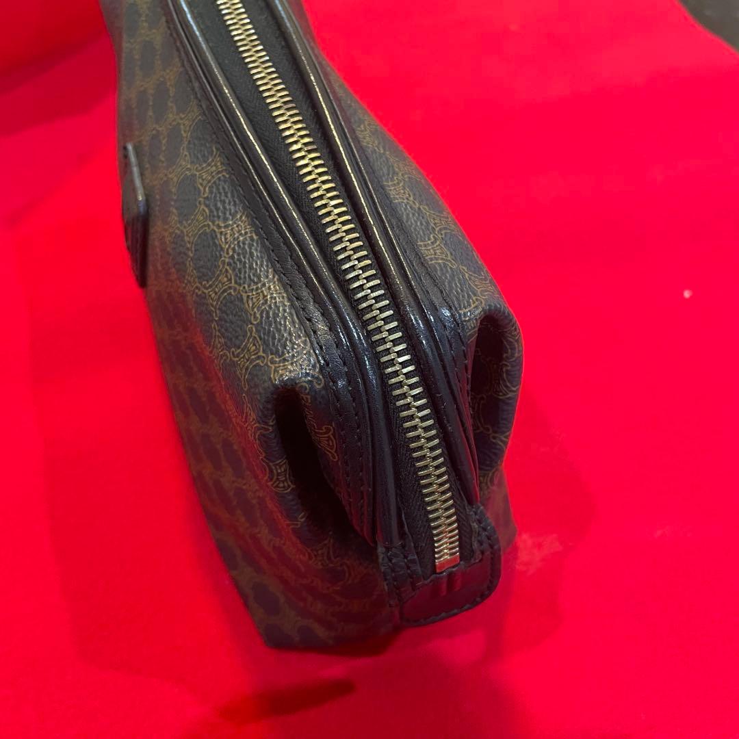 オールド　セリーヌ　ポーチ　セカンドバッグ　黒マカダム　がま口　トリオンフ