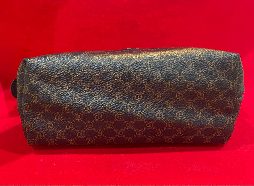 オールド　セリーヌ　ポーチ　セカンドバッグ　黒マカダム　がま口　トリオンフ