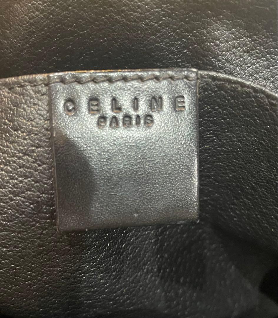 オールド　セリーヌ　ポーチ　セカンドバッグ　黒マカダム　がま口　トリオンフ