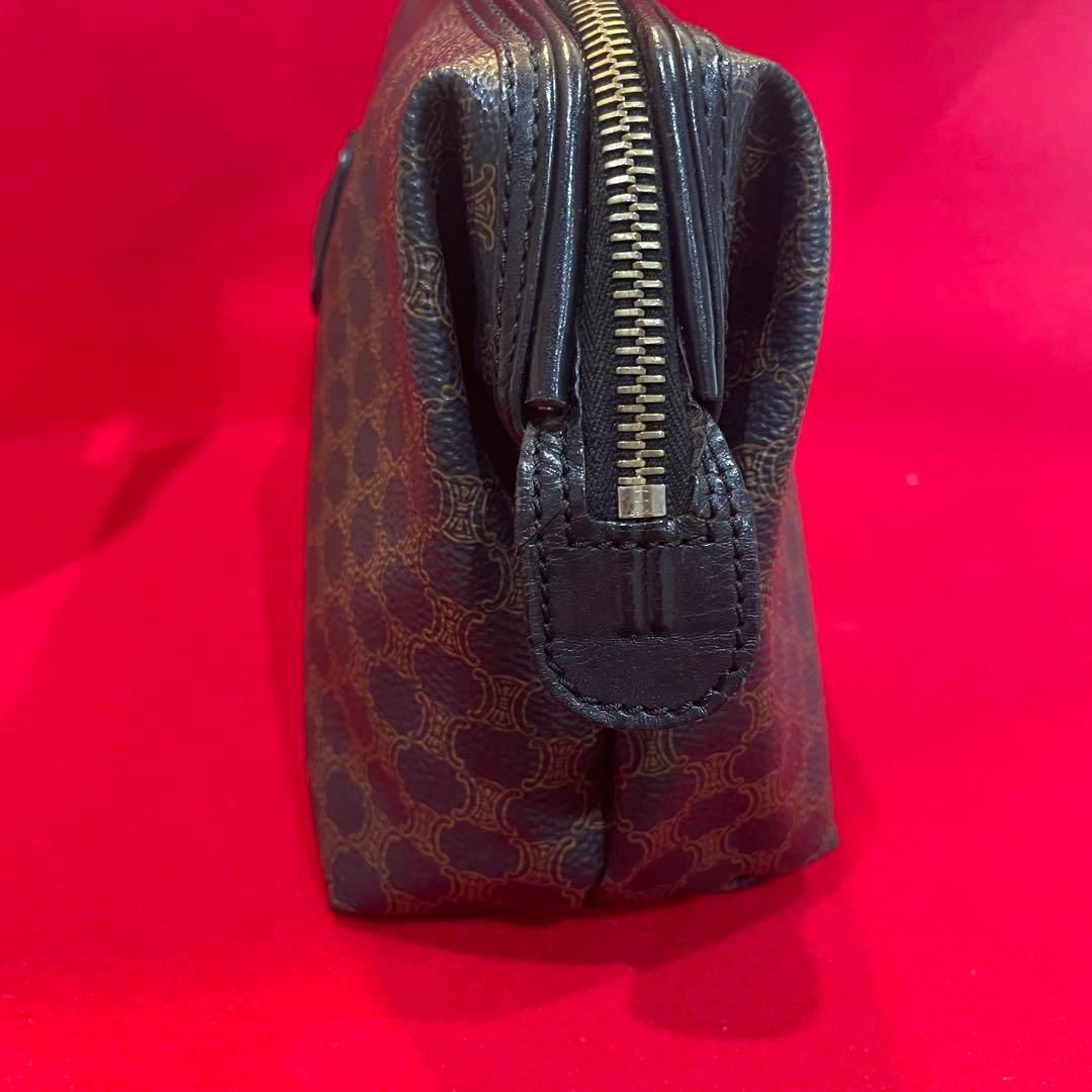 オールド　セリーヌ　ポーチ　セカンドバッグ　黒マカダム　がま口　トリオンフ