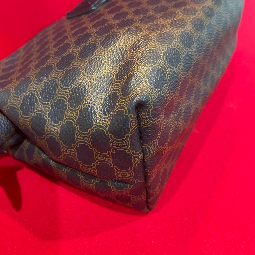 オールド　セリーヌ　ポーチ　セカンドバッグ　黒マカダム　がま口　トリオンフ