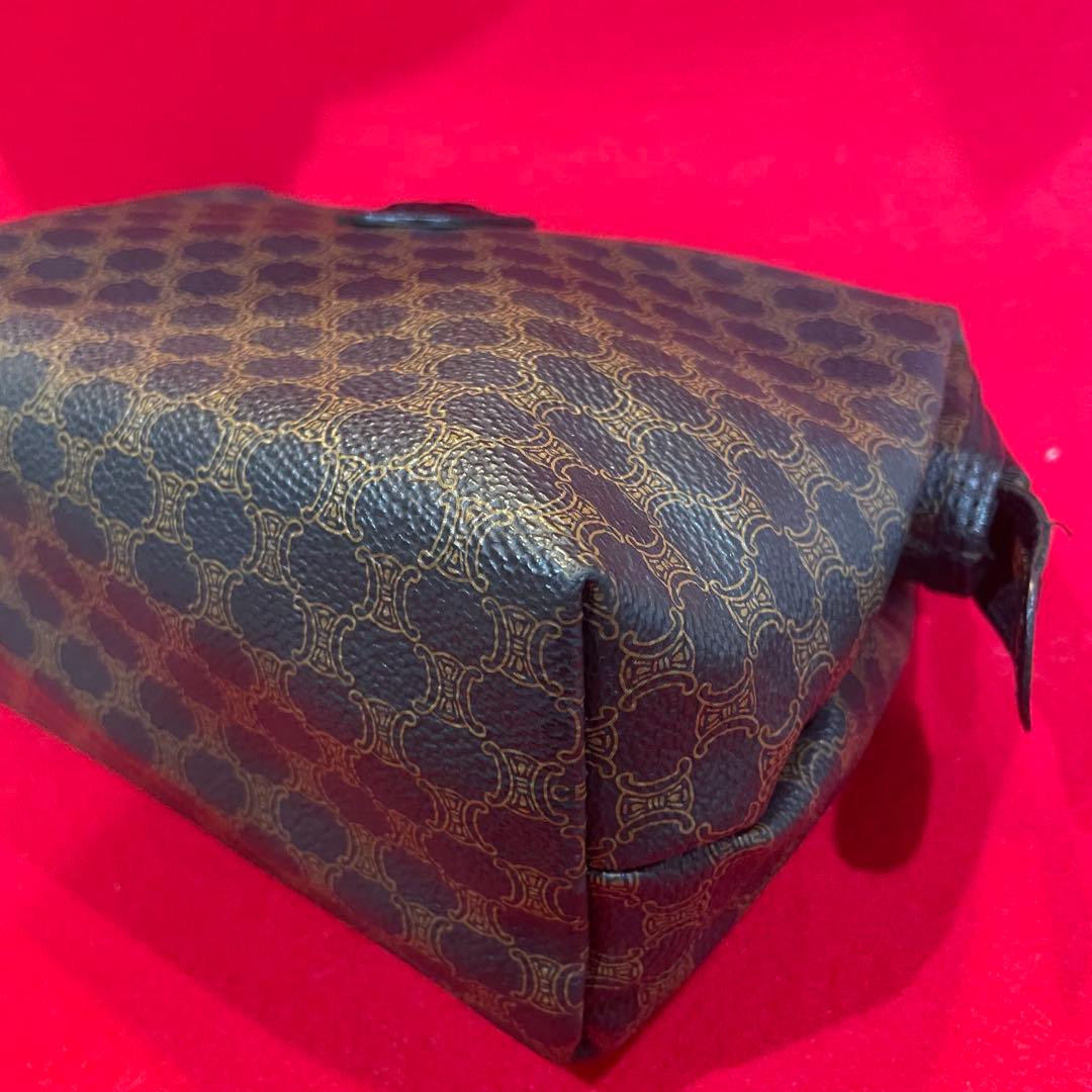 オールド　セリーヌ　ポーチ　セカンドバッグ　黒マカダム　がま口　トリオンフ