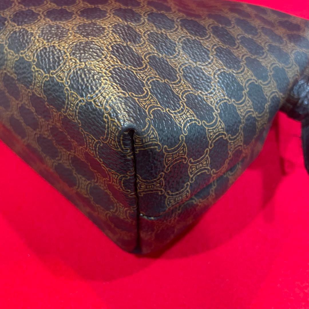 オールド　セリーヌ　ポーチ　セカンドバッグ　黒マカダム　がま口　トリオンフ