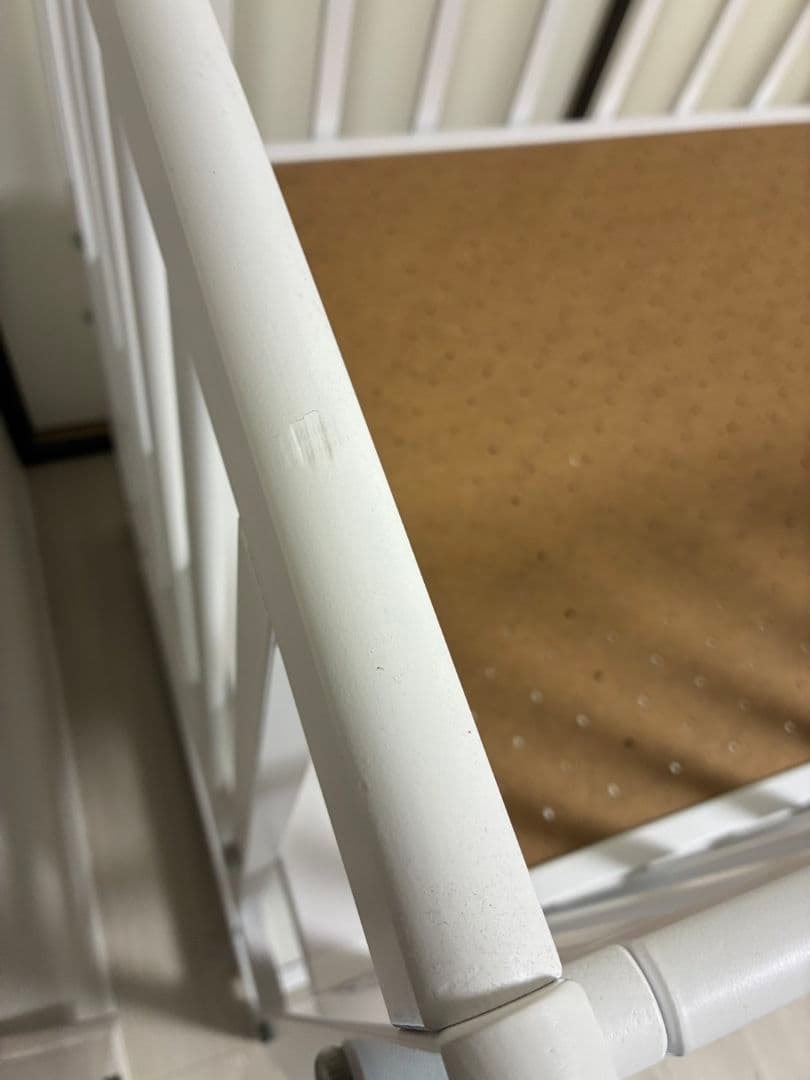 15日まで　　Yamasaki ヤマサキ　ベビーベッド白　ハイタイプツーオープン