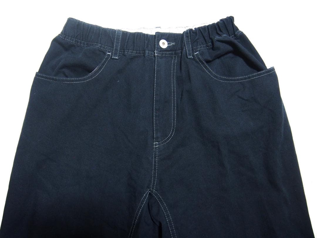 and wander アンドワンダー デニムワイドパンツ WS Black