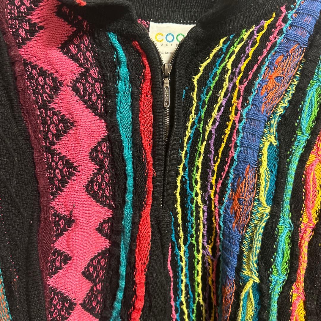 COOGI 3Dニット ハーフジップ XL 豪州製　オーストラリア　一点物