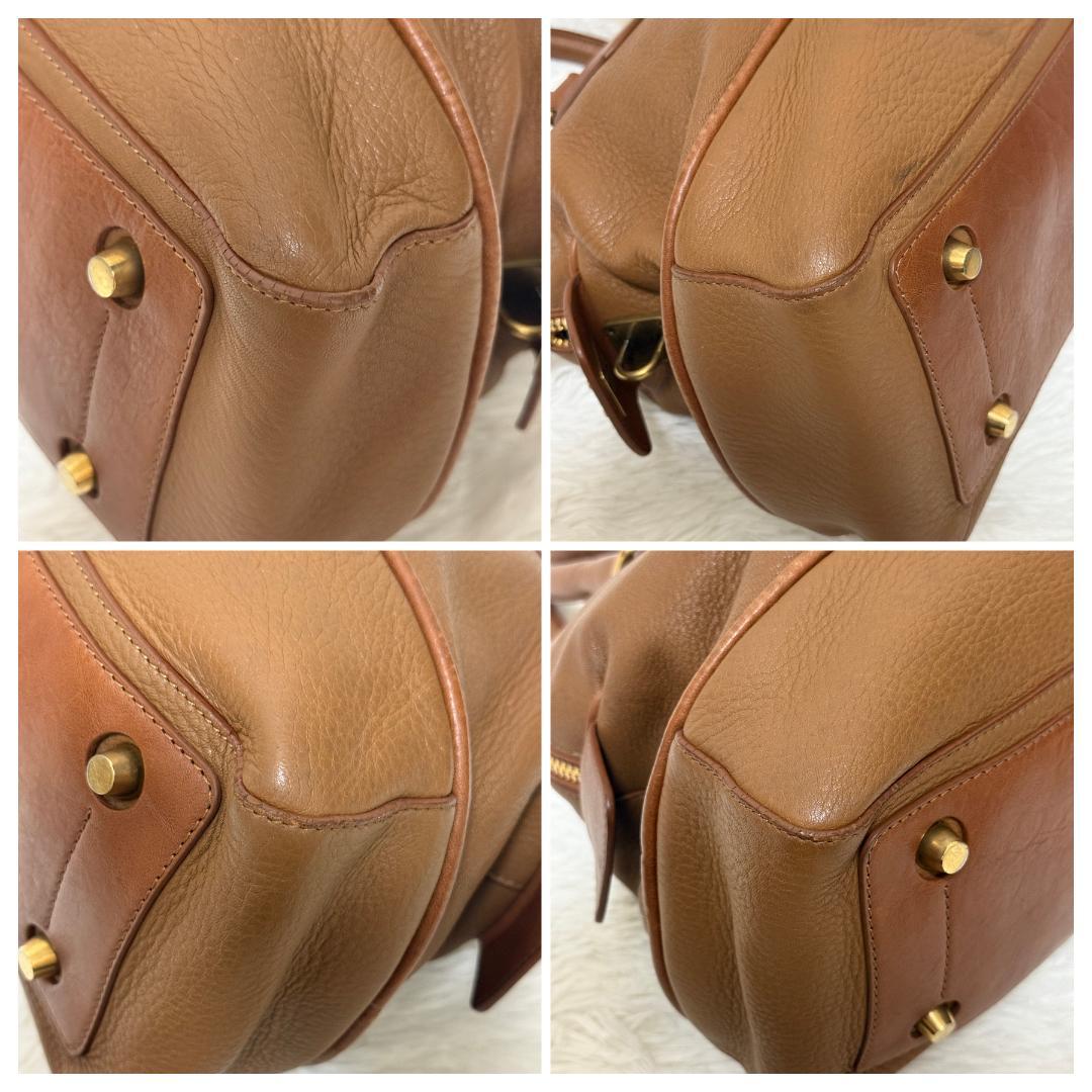 【美品】CELINE セリーヌ ハンドバッグ ボストンバッグ レザー ブラウン