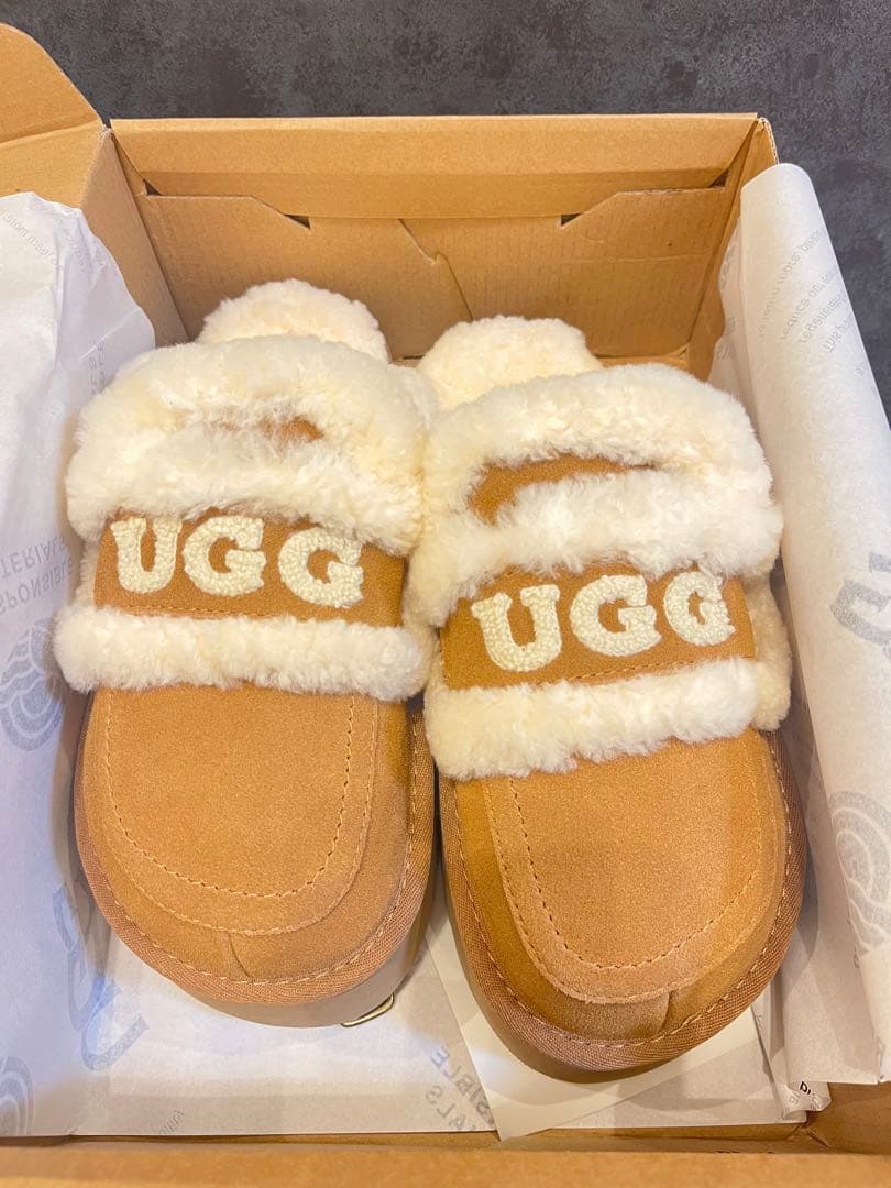 UGG アグ ブラウン 厚底サボサンダル ブーツ24CM