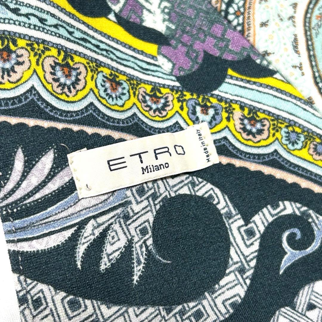 良品　エトロ　テーラードジャケット　42 マルチカラー　ストレッチ　総柄