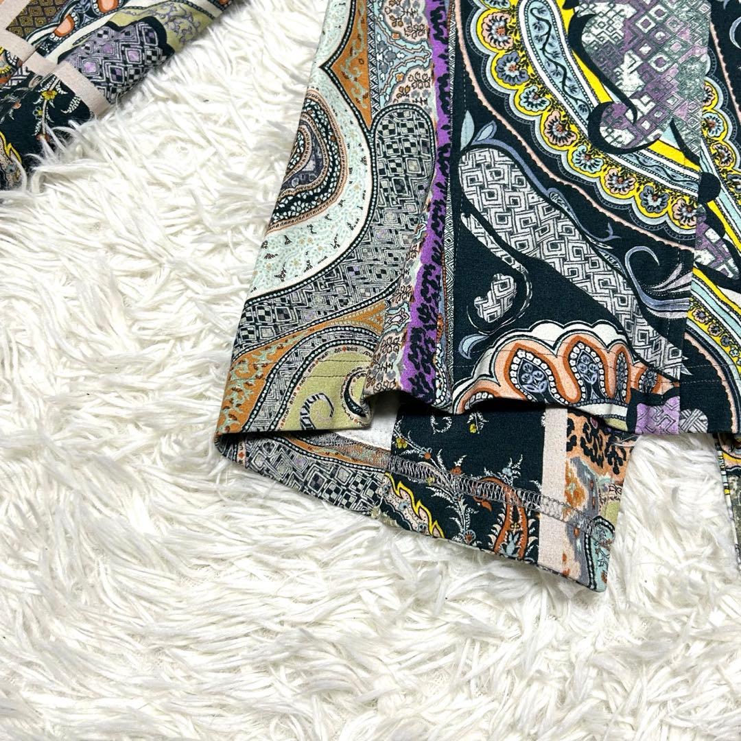 良品　エトロ　テーラードジャケット　42 マルチカラー　ストレッチ　総柄