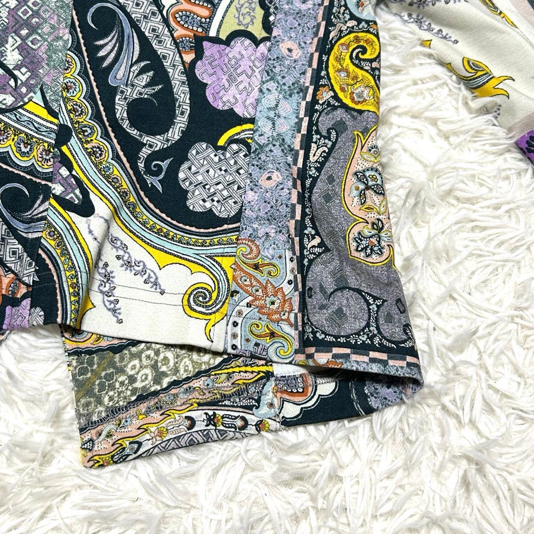 良品　エトロ　テーラードジャケット　42 マルチカラー　ストレッチ　総柄