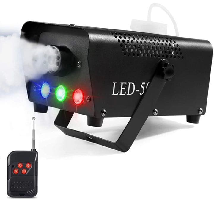 スモークマシン フォグマシン 500W 3 LED RGBモード 赤、緑青LED