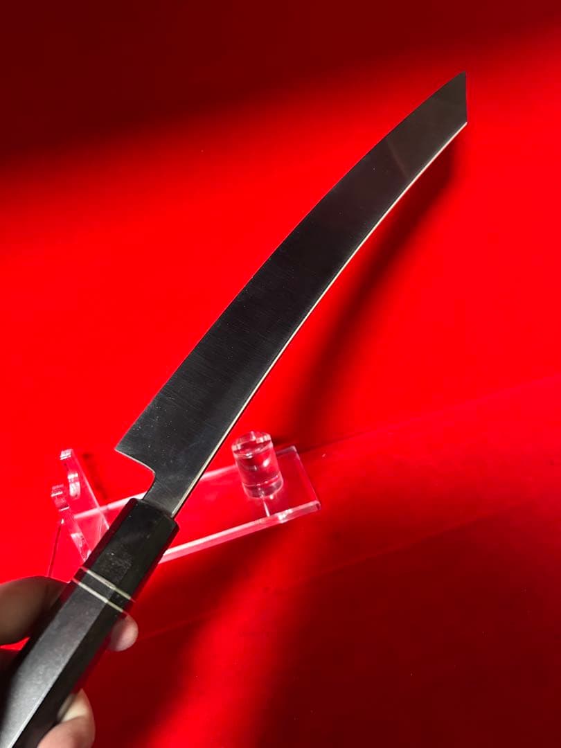 01594 包丁　切付　鬼反り　鏡面仕上げ　切味抜群　箱付　未使用品