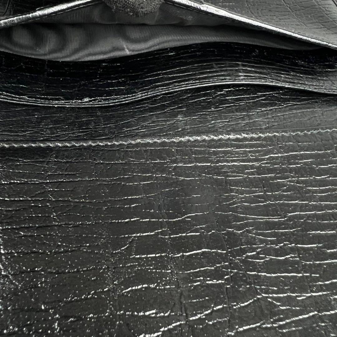 GUCCI グッチ GGキャンバス レザー シェリーライン 長財布 ブラック