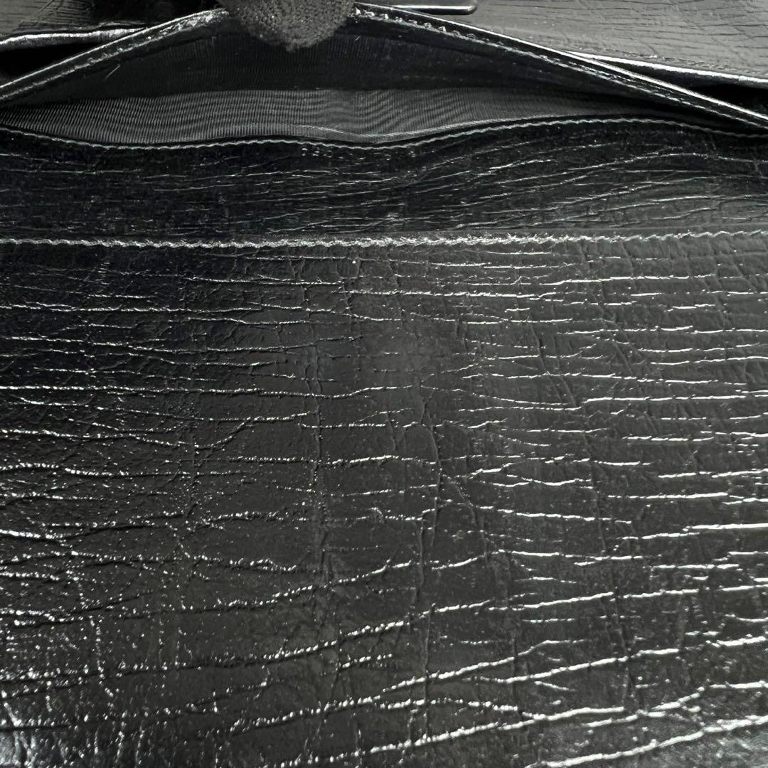 GUCCI グッチ GGキャンバス レザー シェリーライン 長財布 ブラック