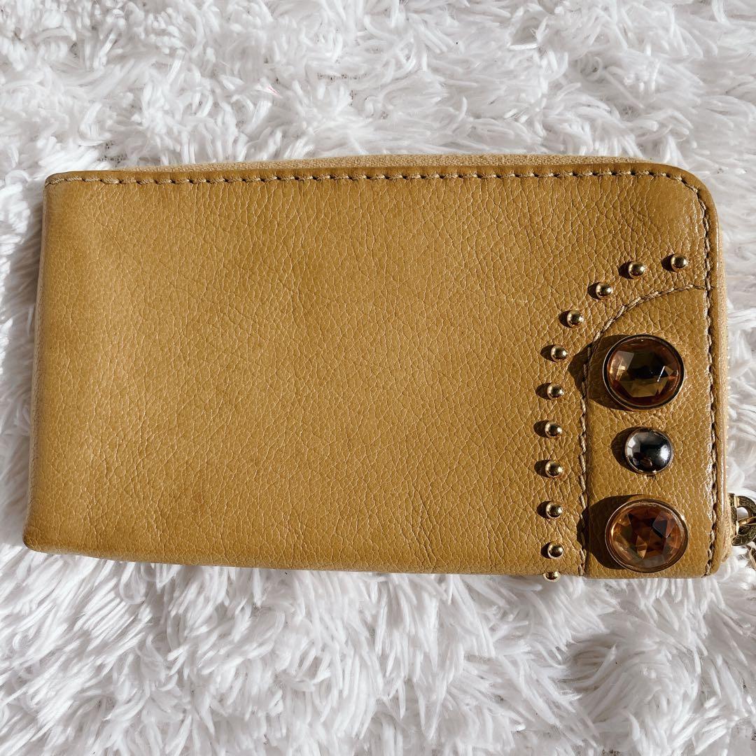 激レア✨ミュウミュウ　ケース　スタッズ　ビジュー　ラインストーン　黄色