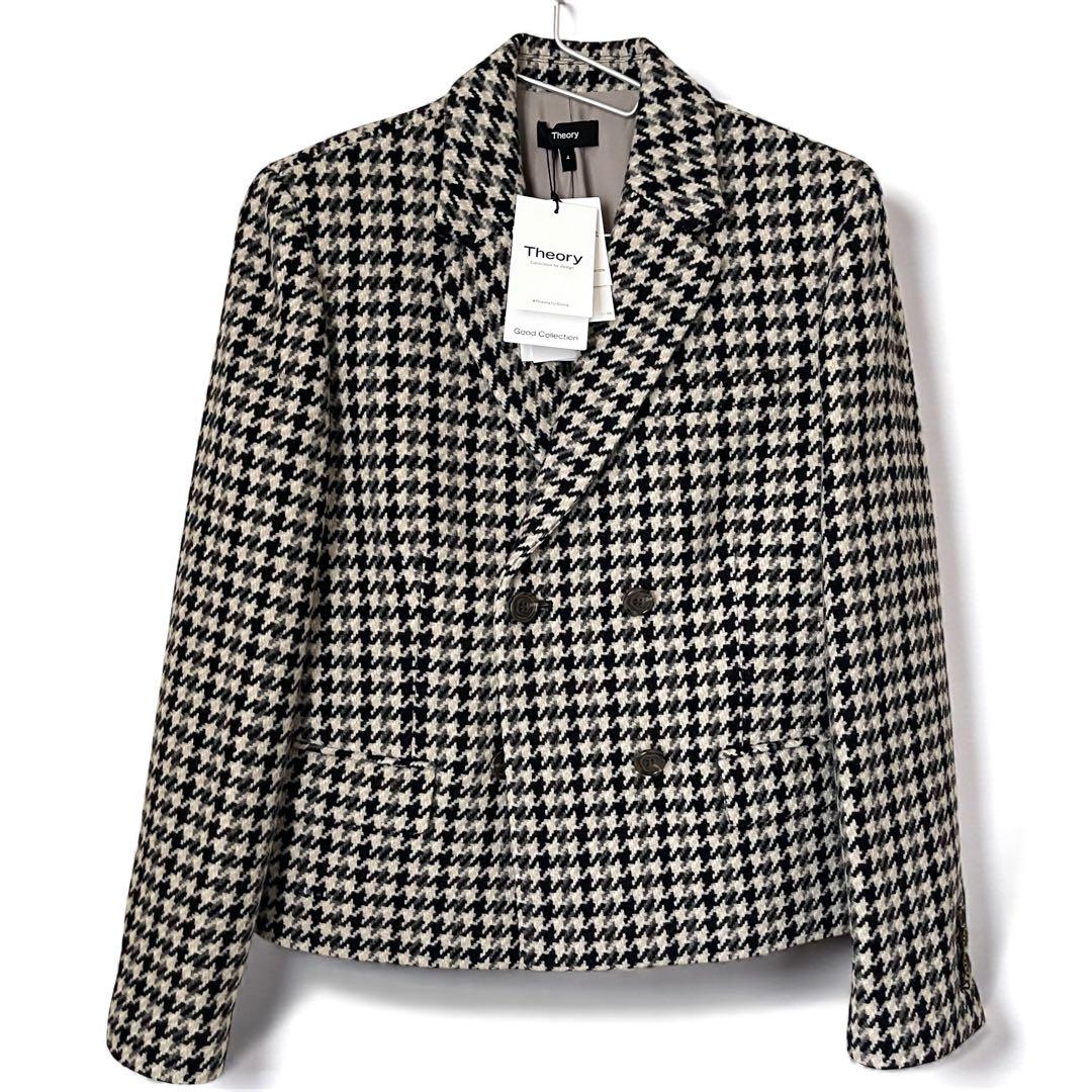 未使用 タグ付き Theory ハウンドトゥース ツイードジャケット サイズ4