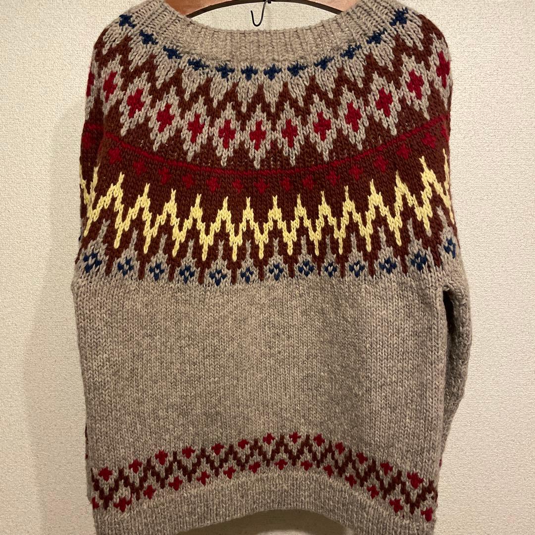 【BEAMS BOY】ビームスボーイ ハンド ノルディック クルー カーディガン