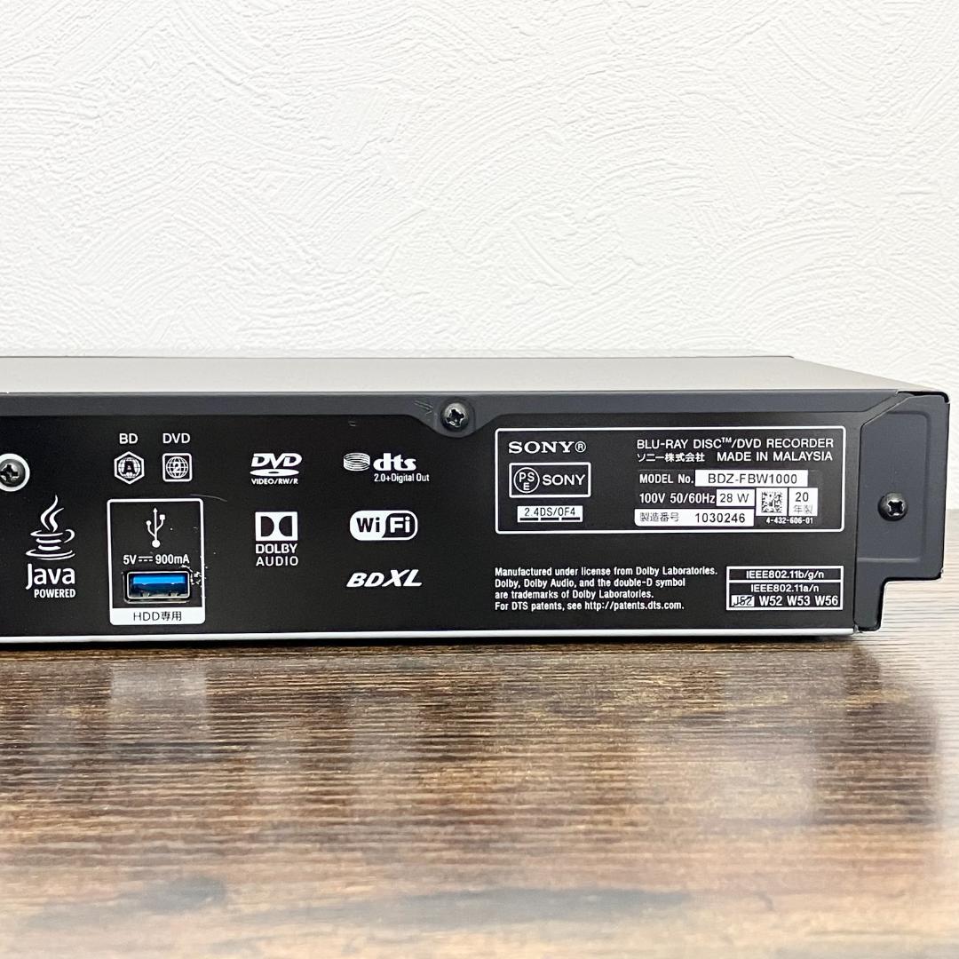 SONY ブルーレイレコーダー 1TB BDZ-FBW1000 動作確認済