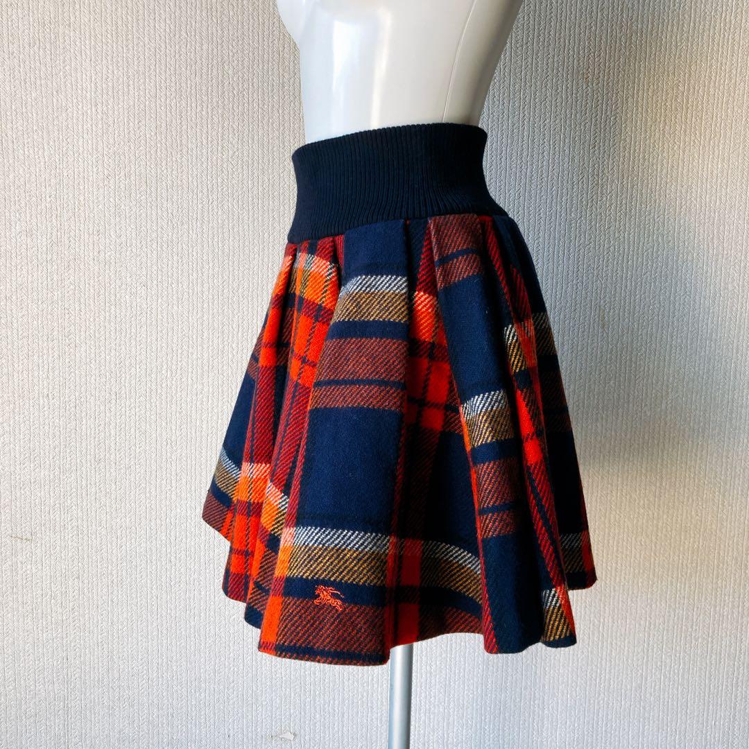 バーバリー ブルーレーベル BURBERRYフリル ミニスカート ノバチェック柄