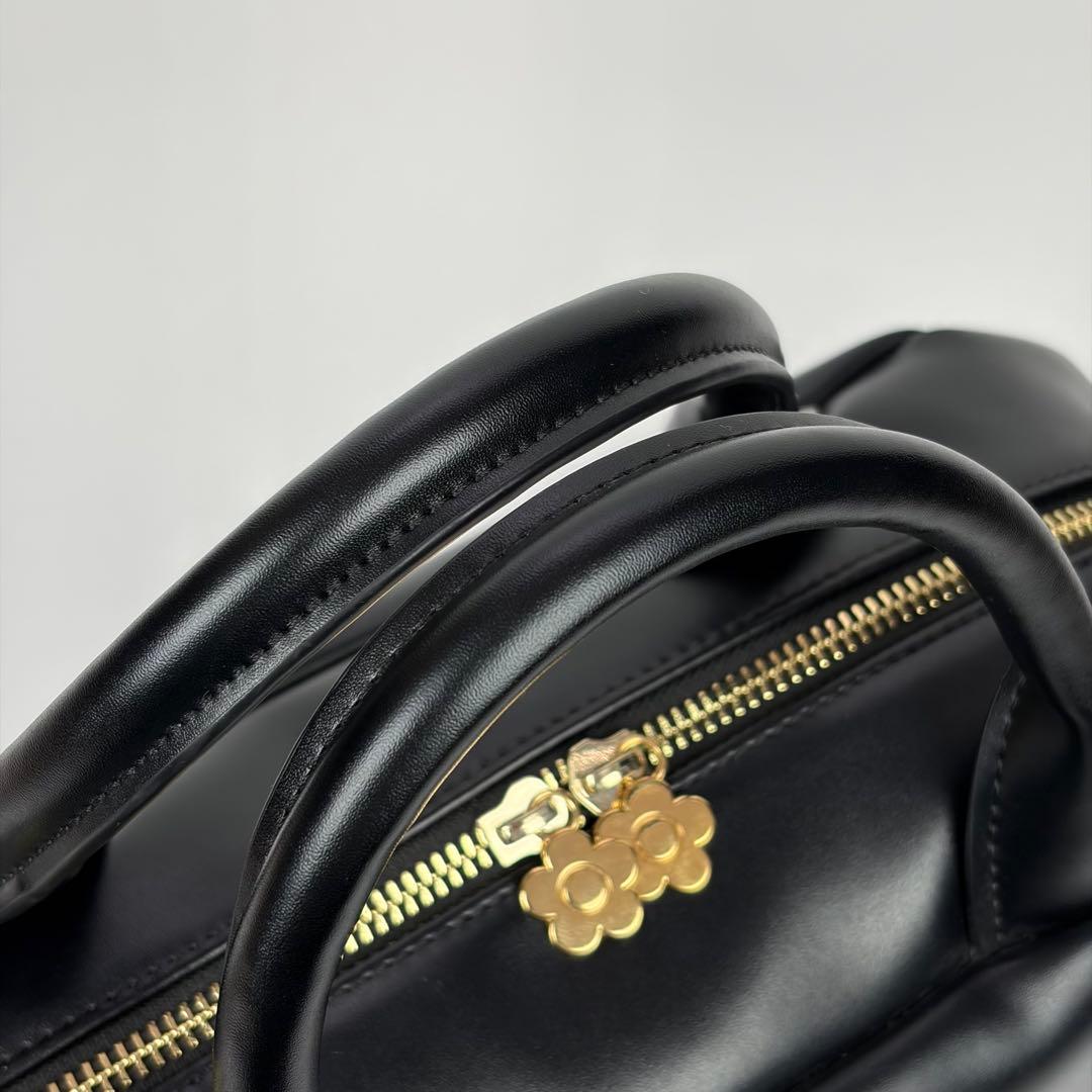 未使用✨マリークワント Wフラップポケット デイジー 2way ハンドバッグ 黒