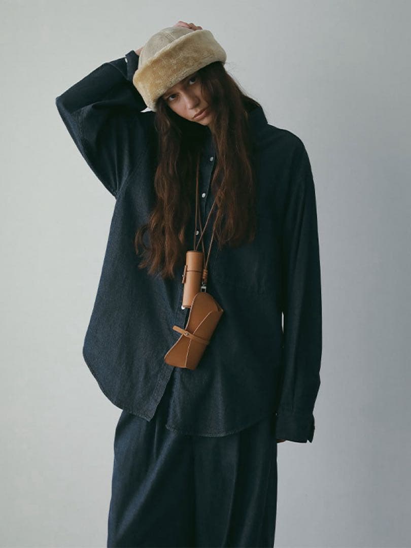 未使用 ETRE TOKYO タンドレザーサングラスケース ベージュ