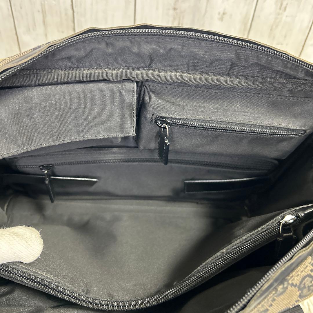 GUCCI GGキャンバス レザー　ビジネスバッグ トートバッグ　ハンドバッグ