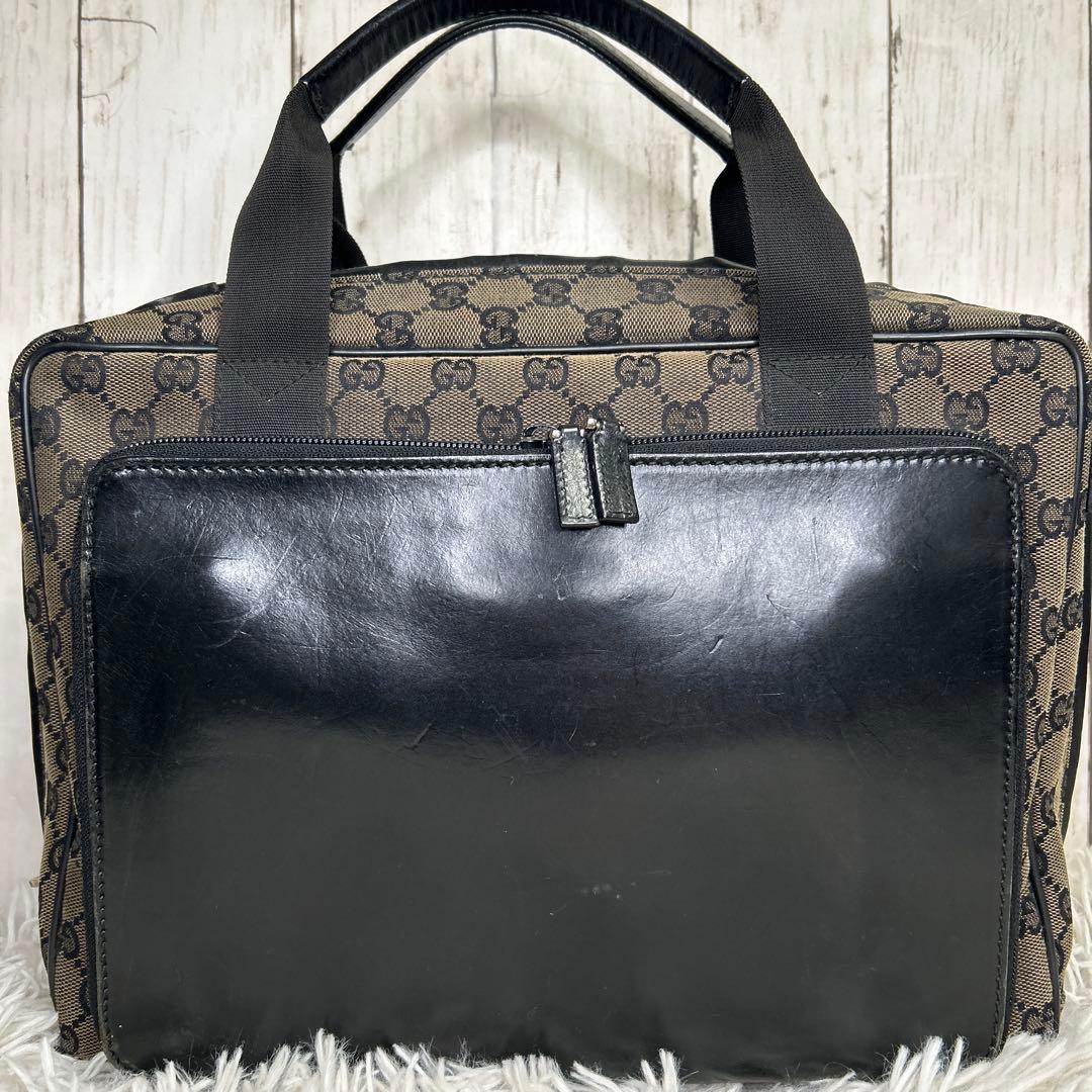GUCCI GGキャンバス レザー　ビジネスバッグ トートバッグ　ハンドバッグ