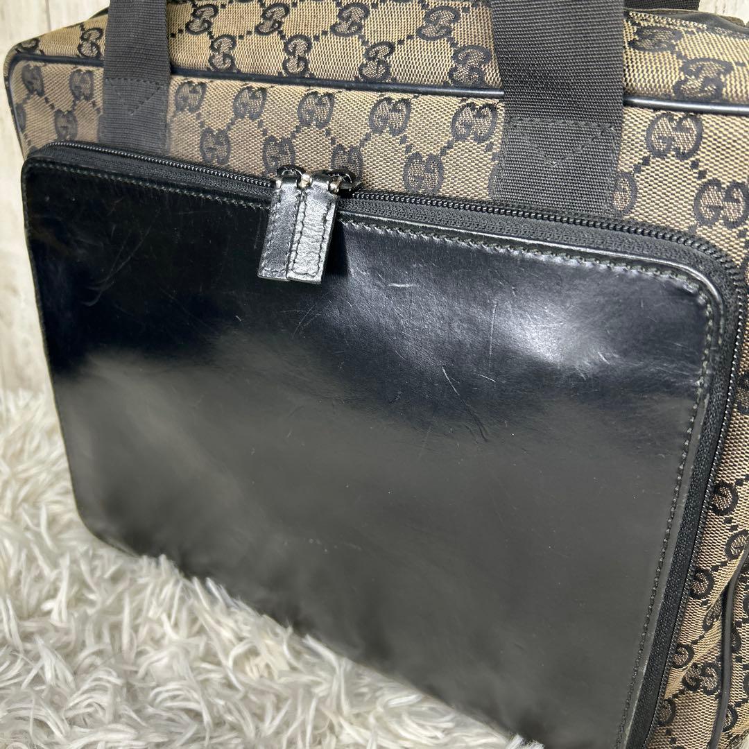 GUCCI GGキャンバス レザー　ビジネスバッグ トートバッグ　ハンドバッグ