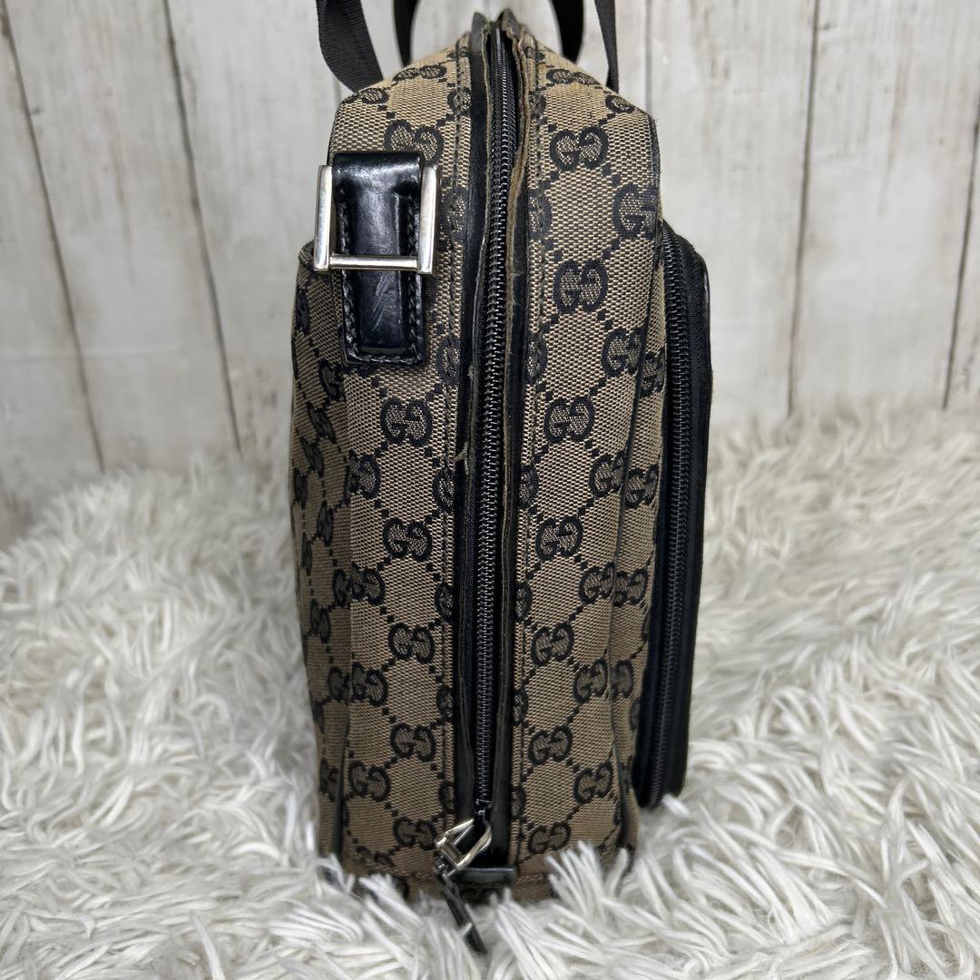 GUCCI GGキャンバス レザー　ビジネスバッグ トートバッグ　ハンドバッグ