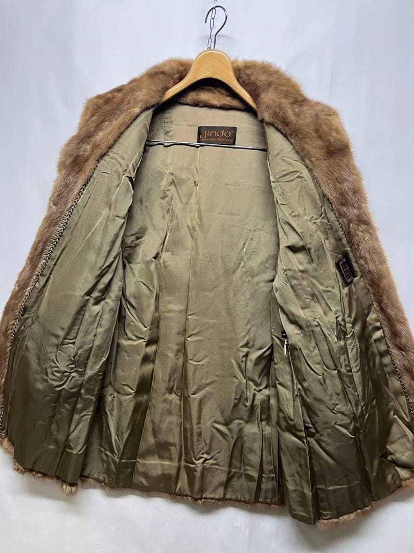 綺麗 jindo 最高級サガミンクファー 毛皮コート レディス 10大きめサイズ