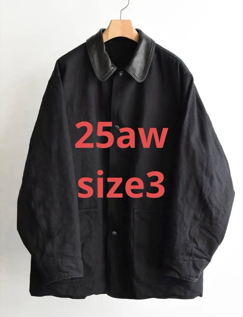 comoli 25aw デニム レザー ワークジャケット　サイズ3 新品未使用