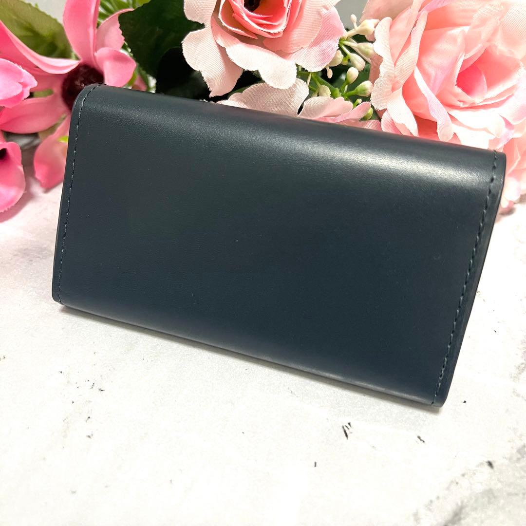 【ほぼ未使用】ポールスミス キーケース ネイビー マーケトリーストライプラビット