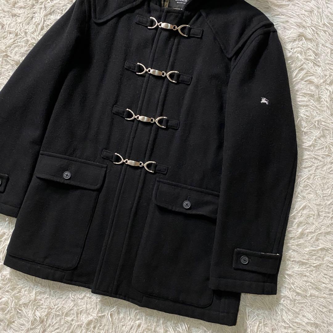 美品】バーバリーブラックレーベル　ダッフルコート　金具　ノバチェック　ナイトロゴ
