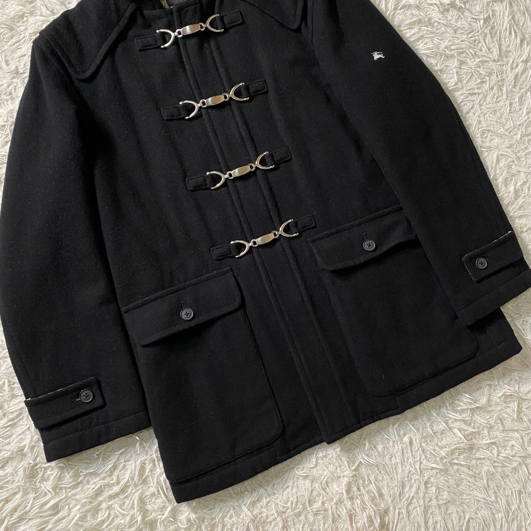 美品】バーバリーブラックレーベル　ダッフルコート　金具　ノバチェック　ナイトロゴ