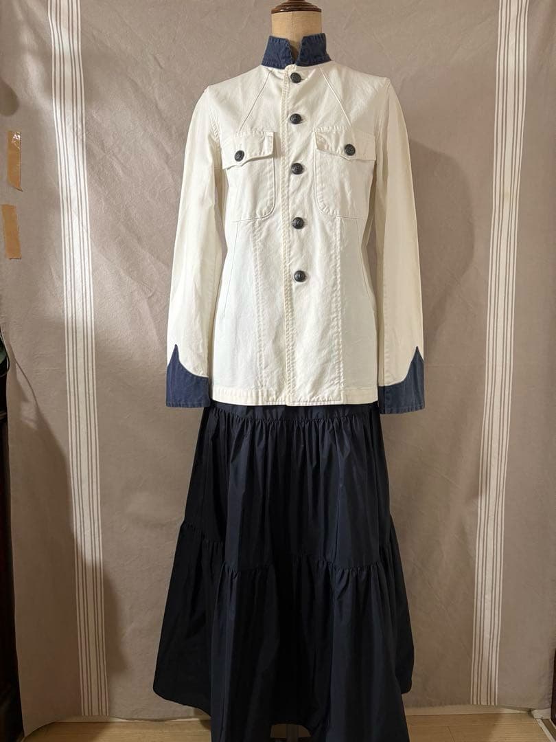 【レア！美品】Ralph Lauren★ホワイトデニム★スタンドカラ－ジャケット