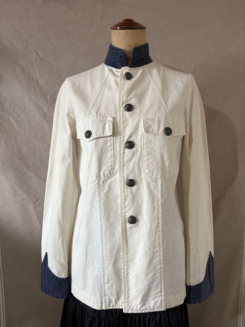 【レア！美品】Ralph Lauren★ホワイトデニム★スタンドカラ－ジャケット