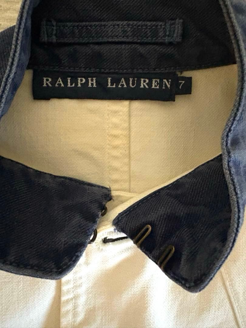 【レア！美品】Ralph Lauren★ホワイトデニム★スタンドカラ－ジャケット