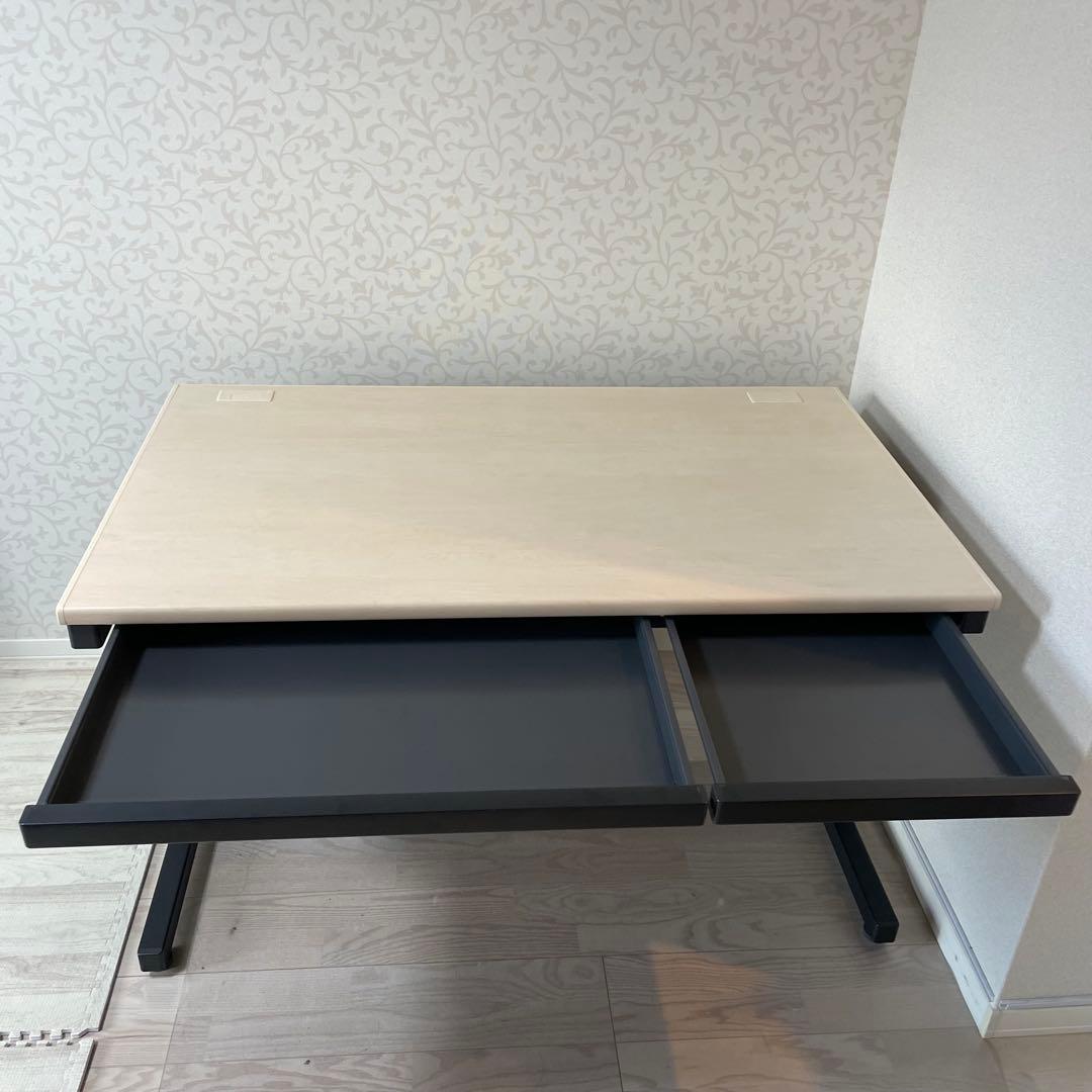 コクヨ　デスク INVENTシリーズ　本体ブラック　天板ホワイトナチュラル