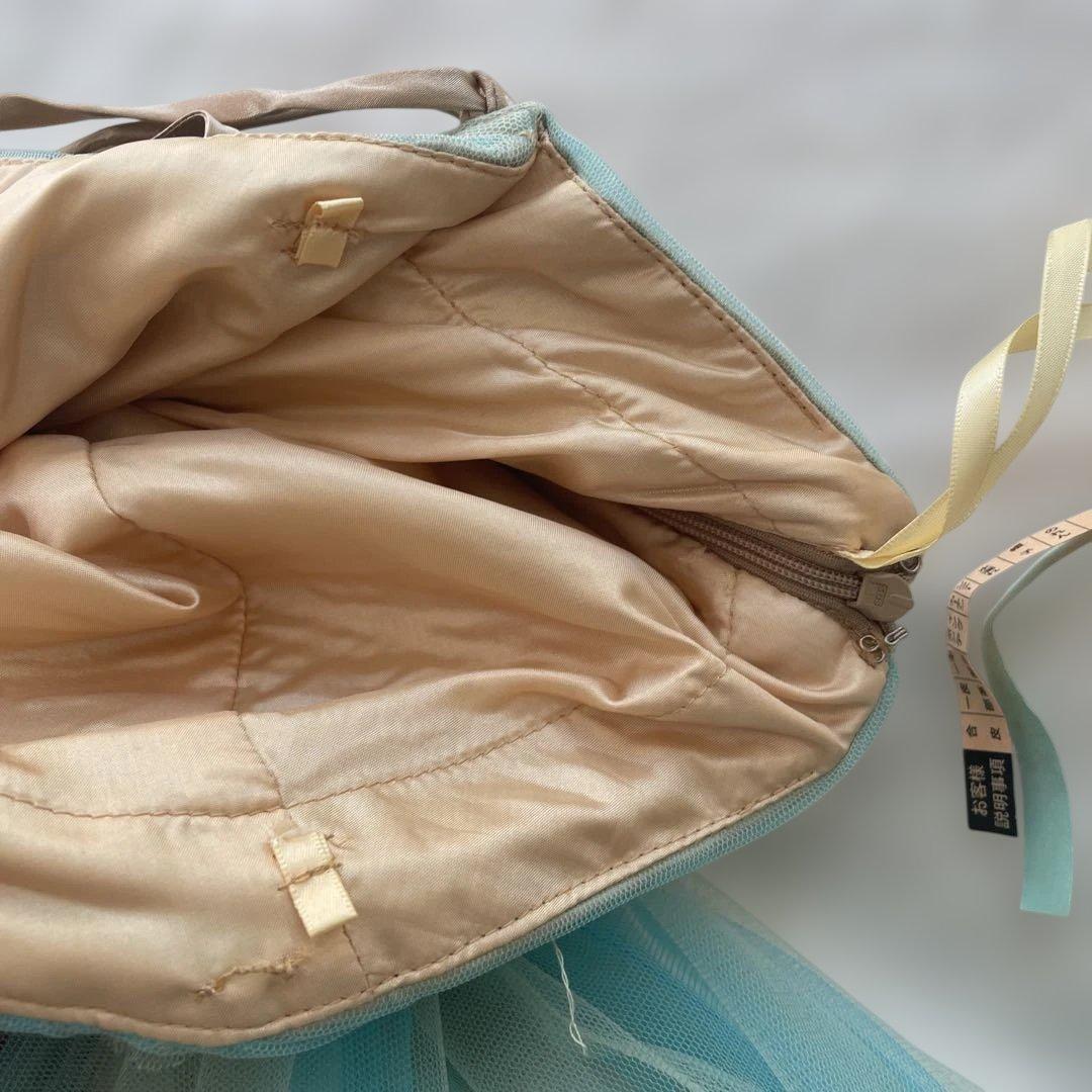 オーロラミントグリーン ビジューコンサート演奏会ウェディングドレス7層構造