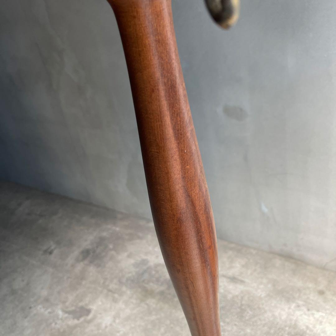 イタリア製 ハンガーポール ハンガーラック 輸入家具 チーク真鍮 ゴールド