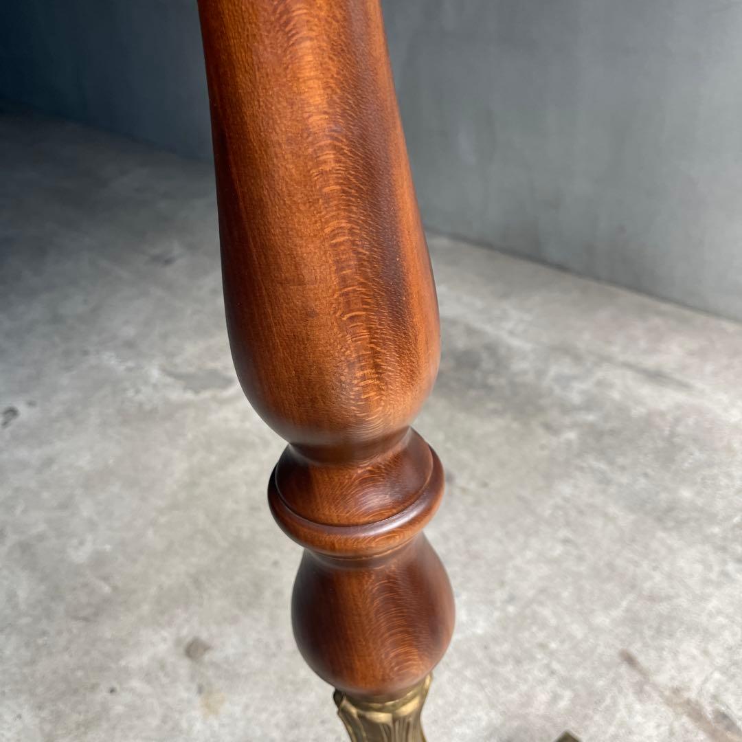 イタリア製 ハンガーポール ハンガーラック 輸入家具 チーク真鍮 ゴールド