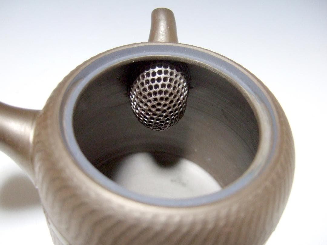 萬古焼 森 伊呂久 造 釣鐘形 横手 急須 共箱 / 万古焼